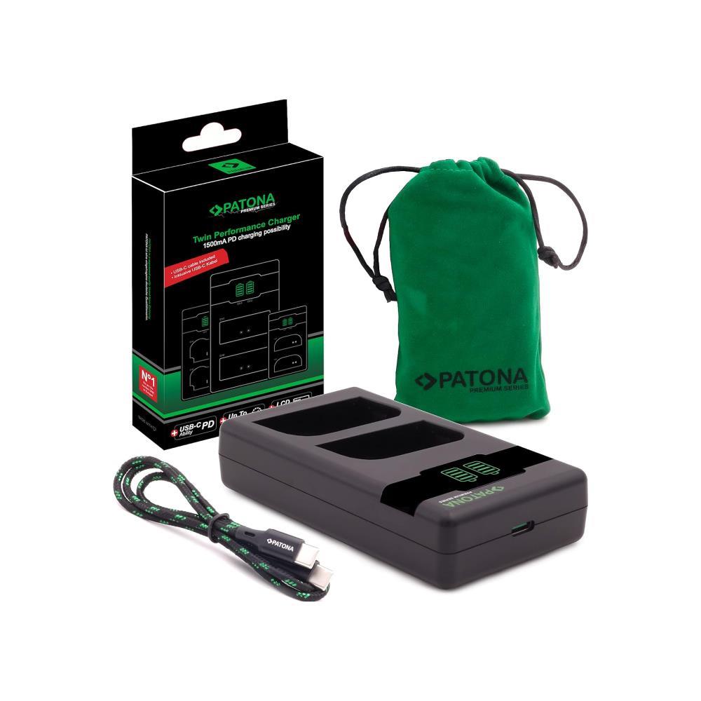 Patona Premium Twin Performance Charger USB-C Dual LCD per  BLX-1